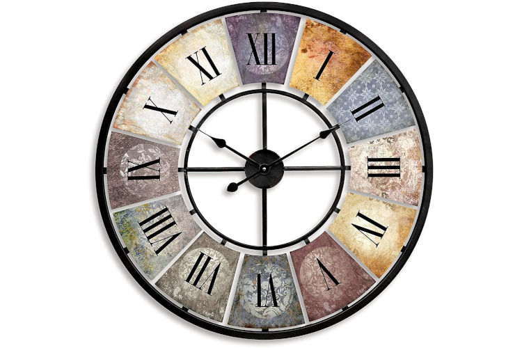 K&L Wall Art Orologio da parete in metallo anticato