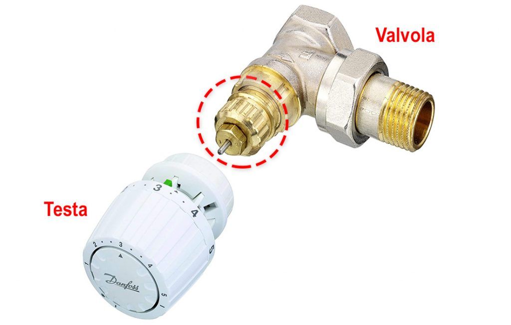 Valvola testina termostatica per termosifoni e termoarredo con