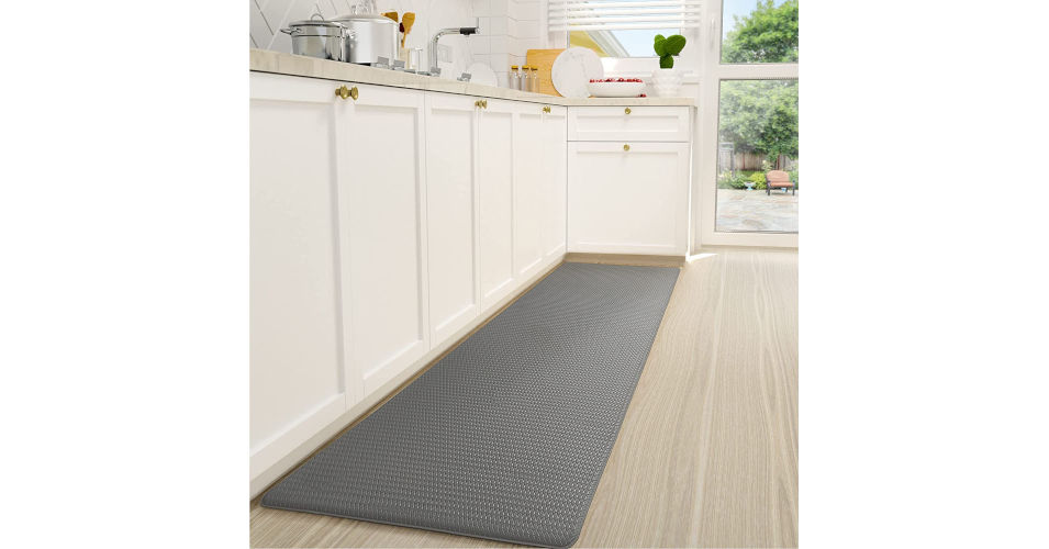 Set Di 2 Tappetini Da Cucina In Microfibra – Assorbenti E Antiscivolo, 40x60 Cm E 40x120 Cm, Grigio, Con Strato In Fango Di Diatomite, Asciugatura Rapida, Lavabili