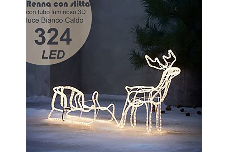 GOVITA Renna luminosa con slitta