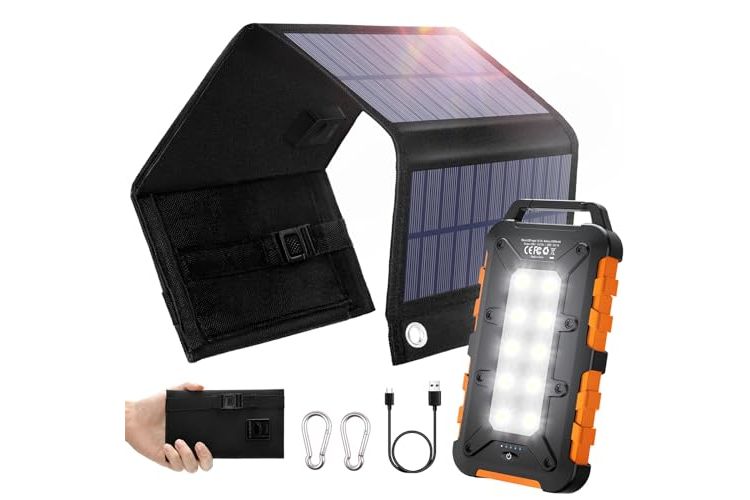 TOENNESEN 153B Panel solar plegable 8 W + cargador solar 20.000 mAh