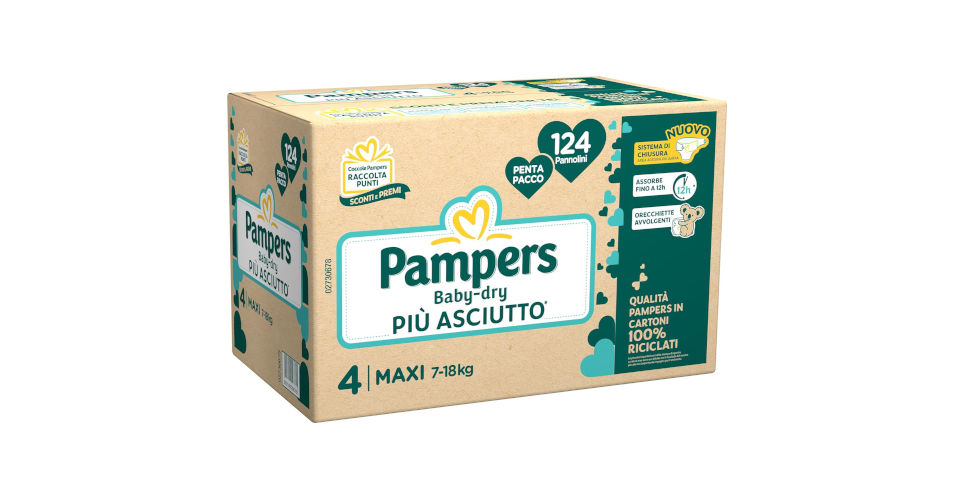 Pampers Baby Dry Maxi maat 4 (7-18 kg), 200 luiers 500 extra knuffelpunten gratis