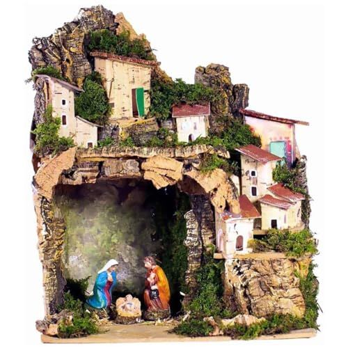 Rossi Rosa Presepe con Natività