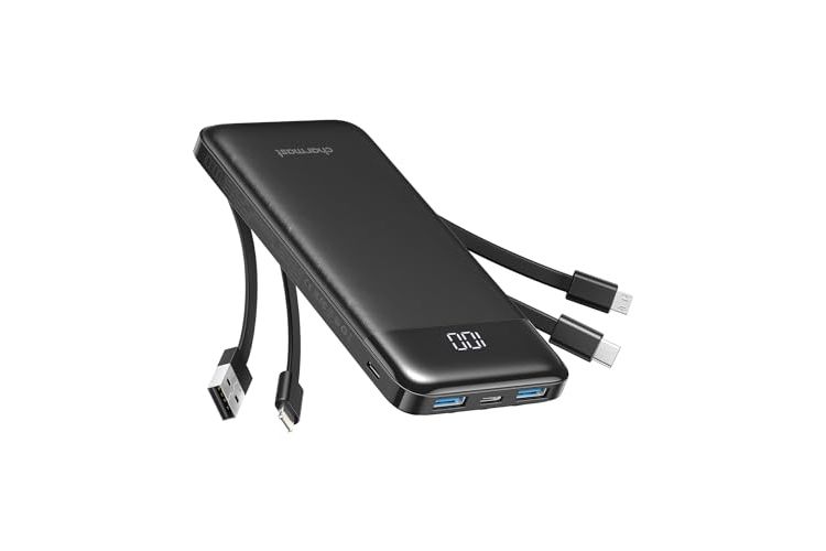 Charmast Power Bank 10000mAh con Cavi Integrati