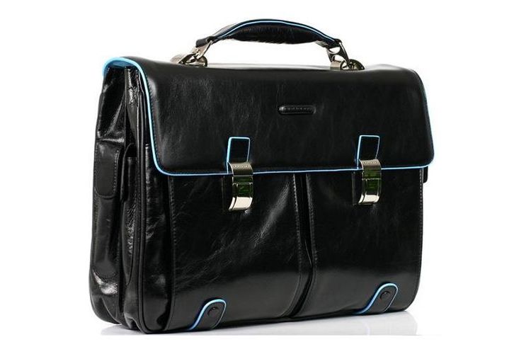 Piquadro Blue Square Cartella Due Tasche Due Chiusure in Pelle