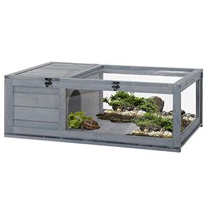 PawHut Terrario Casa per Tartarughe di Terra