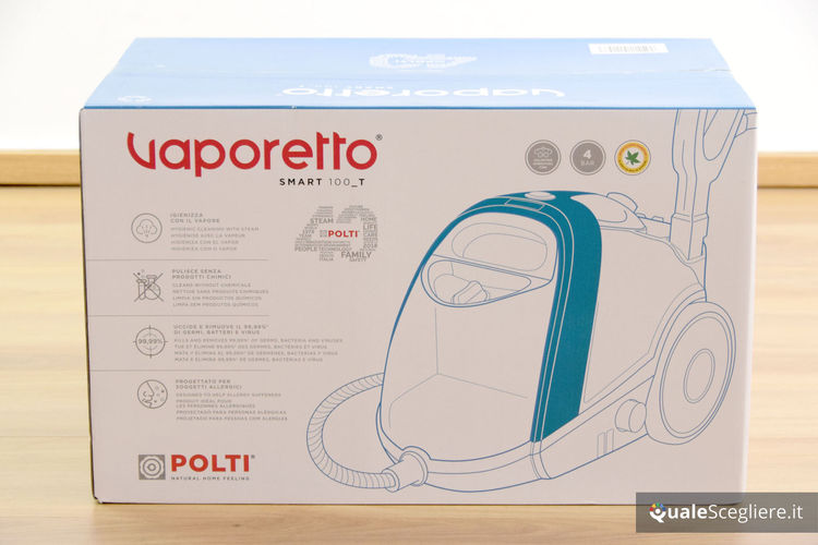 POLTI PTEU0276 Polti Vaporetto Smart 100_B Pulitore a vapore cilindrico  1500 W Blu, Bianco